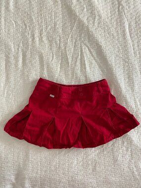Vintage Abercrombie & Fitch Red Pleated Mini Skirt